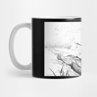 Church by a river - vintage inspired fine art and designs Mug